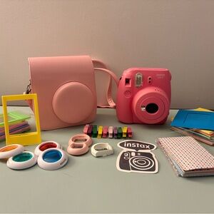 Fujifilm Instax Mini 9 Instant Camera Bundle - dark pink